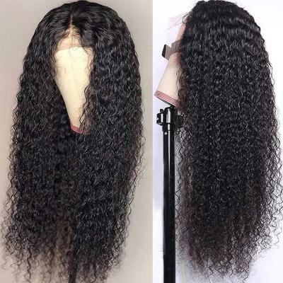 China Soft Smooth Thick Barely Shedding Luxury Remy Black Wet And Wavy Full Frontal Hd Transparent 50 Inch Human Hair Lace Front Wigs for sale