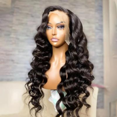 China Soft Smooth Thick Barely Shedding 13x4 13x6 Lace Front Wigs Loose Wave 12a Grade Brazilian Hd Lace Frontal Human Hair Wig Transparent Swiss Lace Front Wig for sale