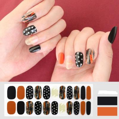 China DIY Nail Art Long Lasting Waterproof Gel Nail Stickers Customized High Quality Nail Wraps Nail Strips for sale