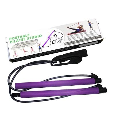 China Wholesale Hot Sale Custom Logo Home Gym Portable Workout Pilates Bar Kit Gym Stick Yoga Exercise Bar With Resistance Bands for sale