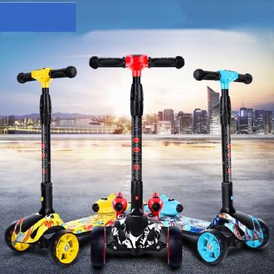 China Hot Selling High Quality Cheap Price 3 Wheels Cool New Model 2021 Adjustable Height Electric Kids Kick Pedal Scooter With Led Lights For Kid for sale