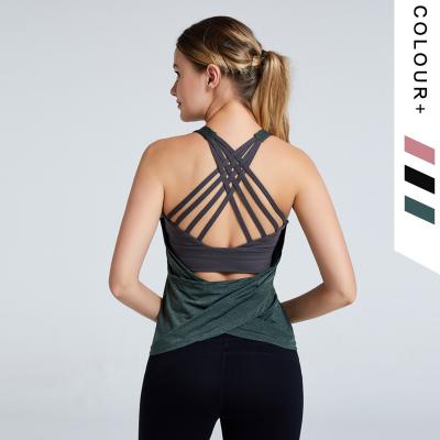 China Amazon New Breathable Warm Workout Tops For Women Yoga Tank Tops Gym Shirts Workout Clothes Loose Running Shirts Quick Dry Gym Coats for sale