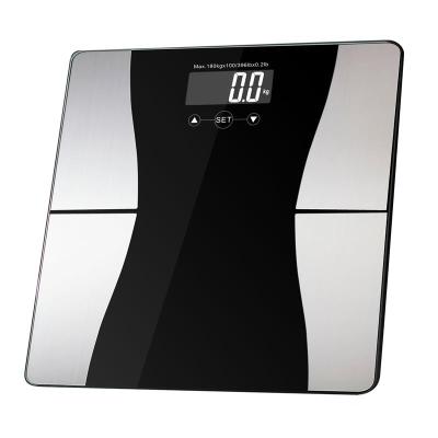 China Weight Measuring 180Kg Tempered Glass ABS Bathroom Scale Healthy Muscles Measuring Body Fat Scale for sale