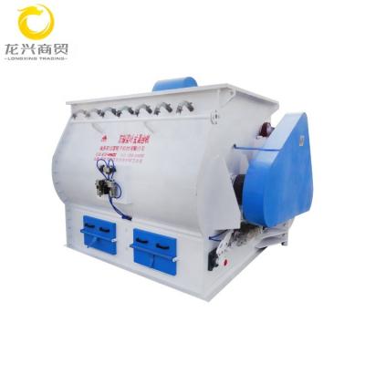 China Farms Animal Feed Roll 2 Ton Per Shaft Dry Double Feed Processing Batch Powder Mixer for sale