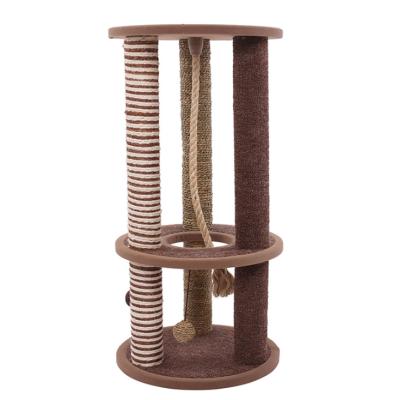 China Sustainable Factory Wholesale Sturdy Indoor Narrow Lining Posts Sisal Tower Furniture Toys Cat Trees for sale