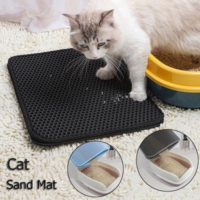 China Factory Stored Washable EVA Silicone Mats Trapper Honeycomb Blackhole Cats Mess Catcher Box Pads for sale