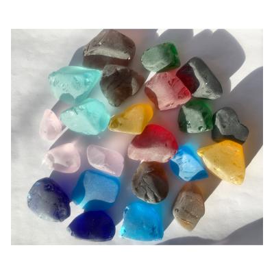 China Modern Mixed Color Frost Glass Rocks for Decorating Garden for sale