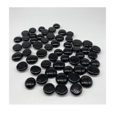 China Modern Black Color Frosted Glass Flat Beads For Garden Decorating for sale