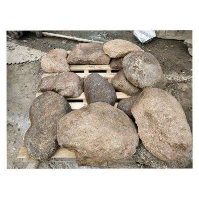 China Modern yellow and brown flat 150-800mm big size of river stone rocks for waterfall landscape for sale