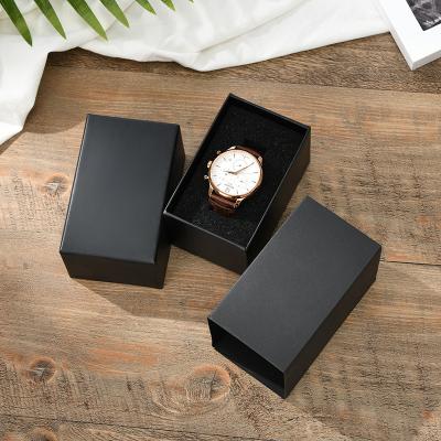 China jewelry & Watch & Wholesale Custom Premium Eyewear Cardboard Design Personalized Rectangle Velvet Quartz Watch Gift Collection Packaging Box With Pillow for sale