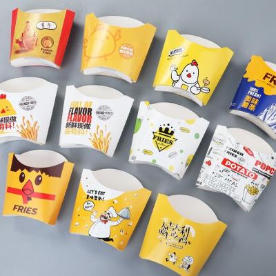 China LoGo Take Away Food Packing Custom Wholesale Degradable Boxes Disposable Wrapping Paper Chips French Fries Box for sale