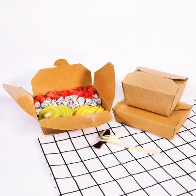 China Disposable Black / White Kraft Lunch Paste Fruit Bento Salad Box Biodegradable Disposable Paper Packaging for sale