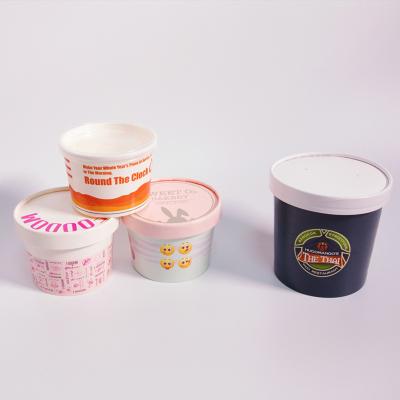 China Wholesale Disposable China Customized White Single Wall Disposable Biodegradable Wrapping Paper Ice Cream Cup With Lid for sale