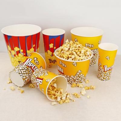 China Disposable Modern Custom Food Container Microwave Packaging Disposable Popcorn Paper Buckets for sale