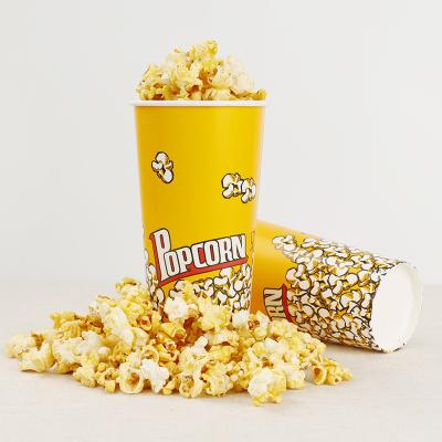 China Disposable Customization Printed Bowl Cup , Round Eco Friendly Take Away Cartoon Packaging Disposable Paper Fried Chicken Popcorn Bucket for sale