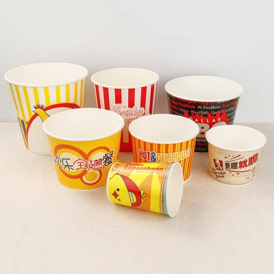 China Wholesale Price 64oz 85oz 130oz 170oz Disposable Custom Printed Logo Packaging Takeaway Disposable Paper Food Fried Chicken Bucket With Lid for sale