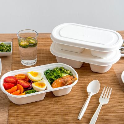 China Disposible Custom Biodegradable Eco-Friendly Takeaway Candy Cane Tray Hot Food Packaging Box With Dividers for sale