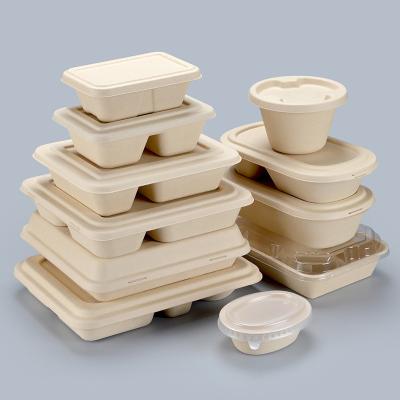 China Eco-friendly Compostable Take-out Paper Food Packaging, Biodegradable Eco Friendly Disposable Salad Bamboo Pulp Bowl for sale