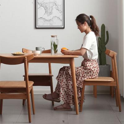 China (Other) Adjustable Nordic Style Dining Room Furniture Cherry Wood Korea Style Dining Chair For Dinner for sale