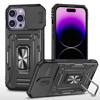 China Ring Hybrid Armor Kickstand Cover Camera Fundas Para Celular Shockproof Rubber Hard Protective Case For iphone 14 PRO max 13 11 12 for sale