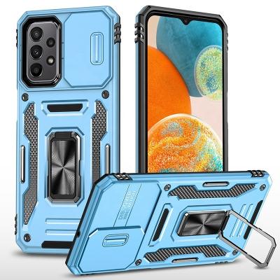 China Dual Layer TPU Magnetic Kickstand PC Slide Shockproof Camera With Ring Holder Para Mobile Phone Case For Samsung Galaxy A54 5g Back Cover for sale