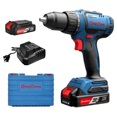 China Dongcheng Brushless Drill Machine 20V Battery Drilling Tools 13mm 13mm Cordless Driver for sale