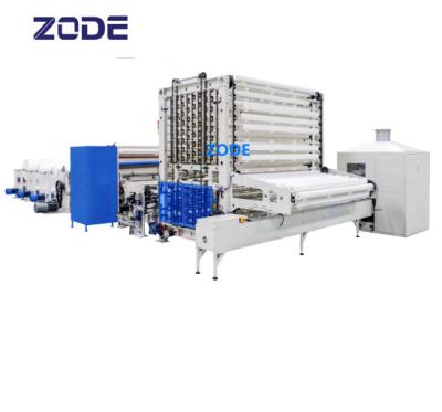 China ISO 350M/ Min Toilet Paper Rewinding Machine 300mm Perforation 4 Blades for sale