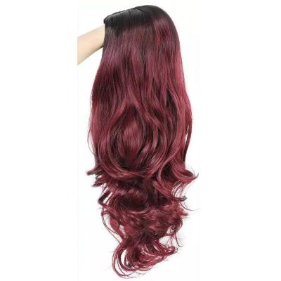 China Easy Apply Customizable Big Gradient Curly Synthetic Hair Big Wave Wigs 26inch Long For Woman for sale