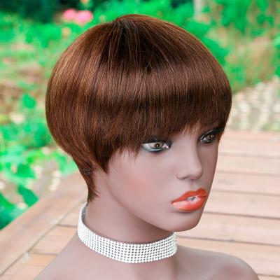 China Easy Apply Natural Straight Human Hair Ombre Wigs Golden Brown Raw Wig for sale