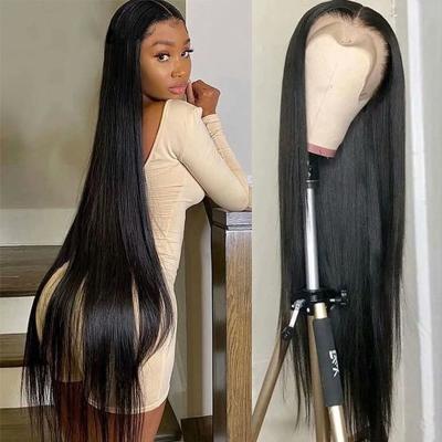 China Easy Apply Straight To Lace Front Pre Plucked Human Hair Wigs For Black Women With Baby Hair Natural Black for sale