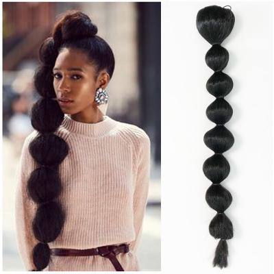 China Easy Apply Fishbone Wholesale Female Twist Ponytail Wig Bubble Braid Strap Straight Ponytail for sale