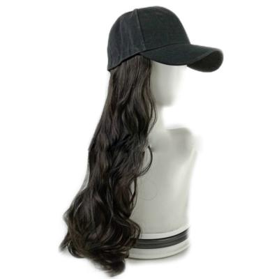 China Easy Apply Female Fashion Big Wave Synthetic Hair Wig Cap 26inch Long Curly Hair Replacement Wigs for sale