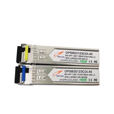 China FTTX WDM SFP Module 1.25G BIDI SFP 1310nm/1550nm LC/SC Connector 40KM SFP Transceiver for sale