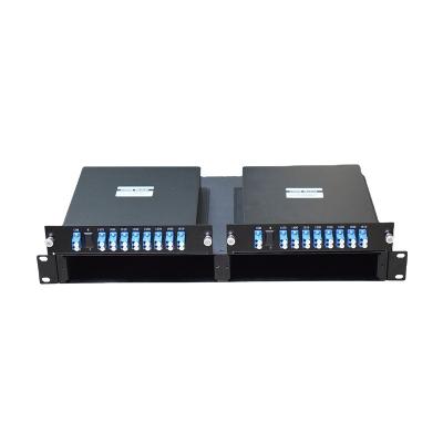 China Passive DWDM System Cwdm Mux 8ch Demux Module 1U STRETCH 2 PCS 1270-1610nm Mux Double Fiber In 19