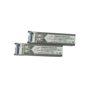 China FTTX network compatible with Huawei BIDI SFP 1.25G T1310/R1550nm 20KM LC Gigabit Ethernet BIDI SFP module for sale