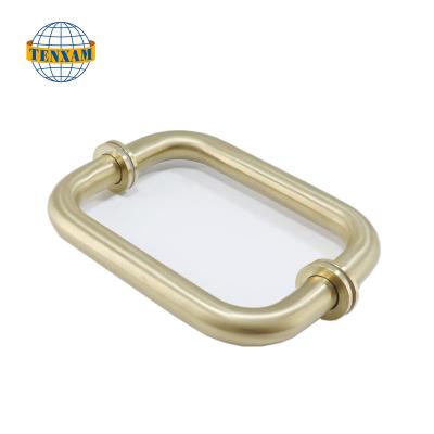 China Easy Installation 304/316 Stainless Steel Ladder 0Type Back To Back Glass Door Pull Handles for sale