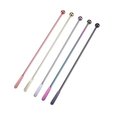 China Custom Viable Cocktail Shaker Spoon Bar Drink Stirrers Stainless Steel Stirrers Cocktail Stick for Wine Tea Coffee for sale