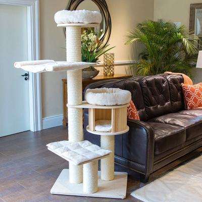 China Manufacturer Wholesale Breathable Customized Big Pet Cat Sisal Scratching Tree House Eco-friendly Cat Tree for sale