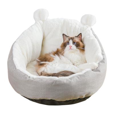 China New Breathable Yueshang Cat House Winter Supplies Plush Round Pet House for sale