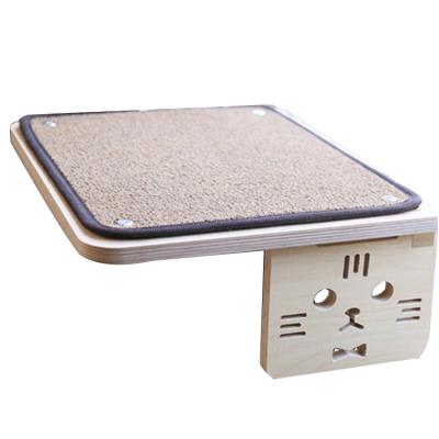 China Breathable Pet Cat Bed With Glass Type Step Suction Cup Wooden Antiskid Catwalk for sale