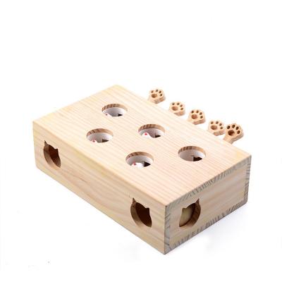 China Yueshang Breathable Rise Pet Whac-a-Mole Toy With A Five-hole Mouse Hole Cat Scratching Interactive Toy for sale