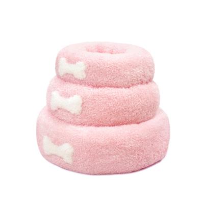 China Cat Bed Plush Faux Fur Dog Beds Viable Cats Donut Deep Sleep Pet Nest Comfortable Warm Dog Cushion for sale