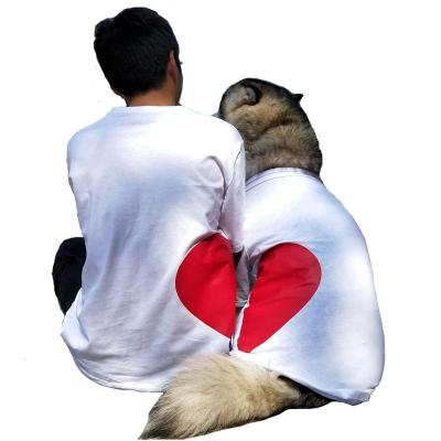 China OEM Viable Custom Pure White Dog Clothes Summer Matching Pet Clothes And Owner Love Clothes For Holiday Dog T-Shirt for sale