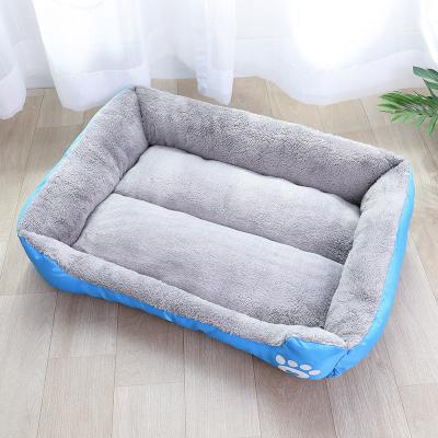 China Breathable Luxury Dual Use Double Sided Plush Pet Beds And Accessories Waterproof Breathable Plush Couch Nest Large Rectangle Sofa Bed Dog for sale