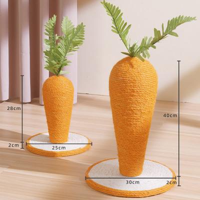 China Best Selling Viable Wholesale Cute Carrot Scratching Claws Pet Toys Cat Trees and Scratcher Sisal Cat Toy for sale