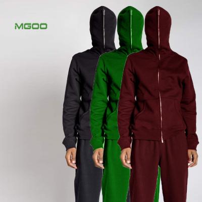 China Anti-wrinkle MGOO brand hoody jacket full face zipper hoodie custom unisex custom logo printing for sale