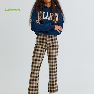 China Custom Anti-Wrinkle MGOO Women Crop Drawstring Rubber Print Lady Fit OEM Hoodie for sale