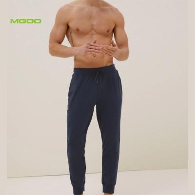 China MGOO QUICK DRY tencel loungewear elastic band super soft navy blue slapped cord bottoms mens pants custom made for sale