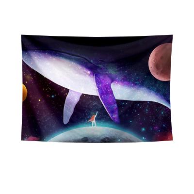 China Starry Sky Tapestry Whale Accessories Twill Wall Hanging Tapestry Asian Universe Fabric Home Decoration for sale