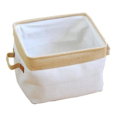 China Kingwillow China Supplier Viable Wholesale Customizable Fabric Folding Storage Basket With Handle for sale